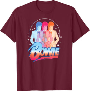 David Bowie- Bowie 3D T-Shirt - T-Shirt | Maroon