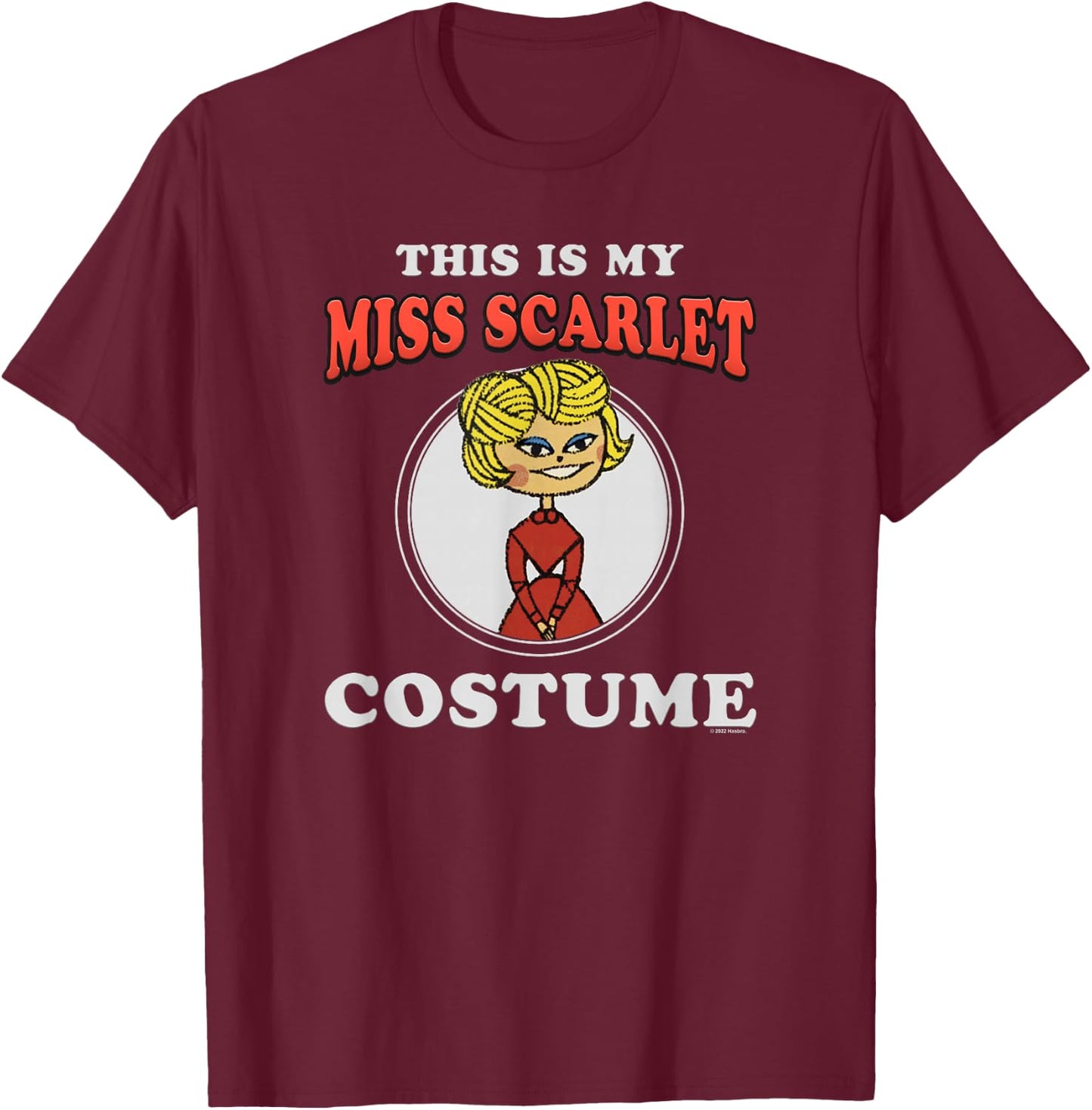 Clue This Is My Miss Scarlet Costume T-Shirt - T-Shirt | Maroon