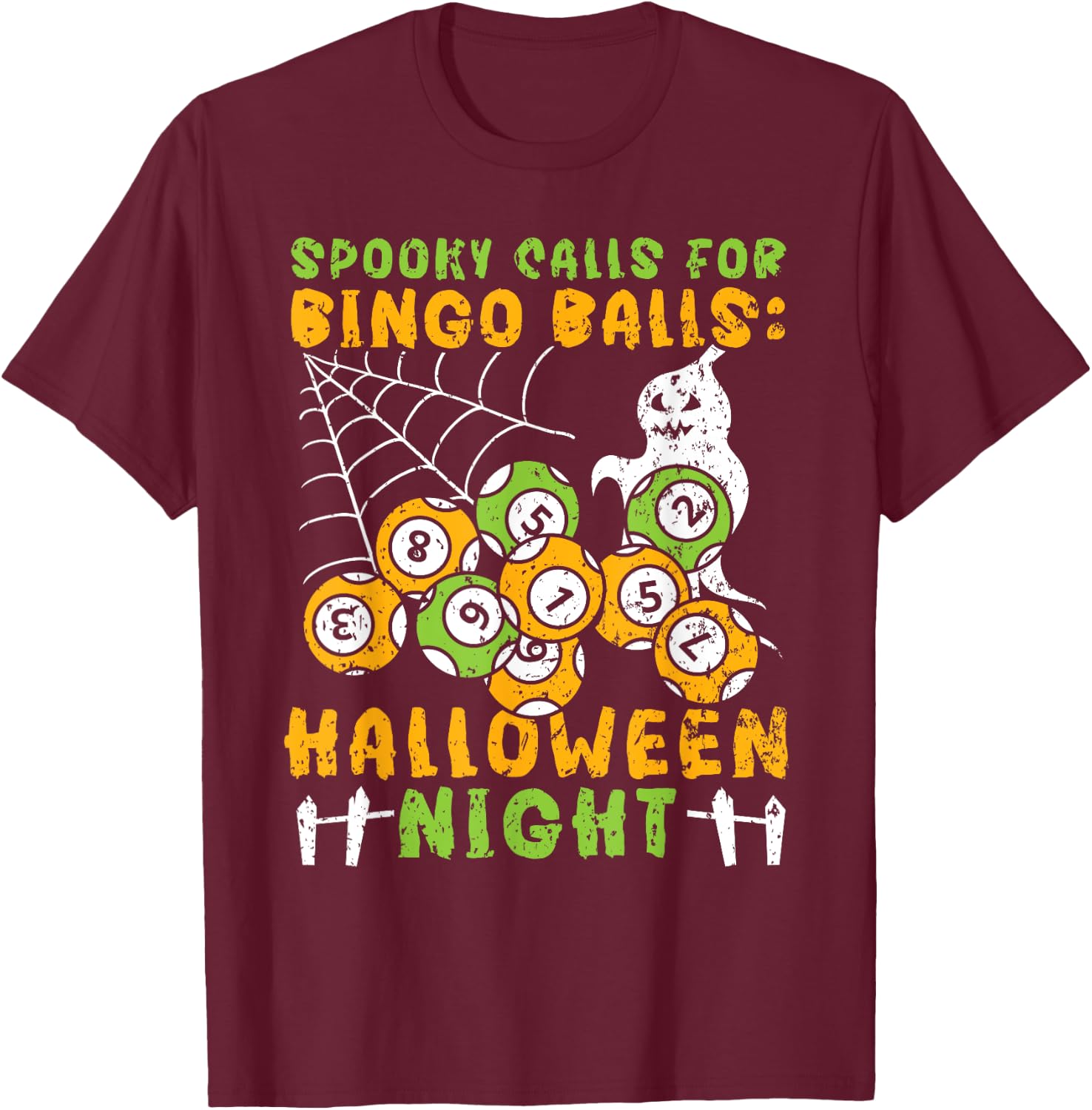 Bingo Halloween Trick Or Treat Bingo Player Bingo Caller T-Shirt - T-Shirt | Maroon