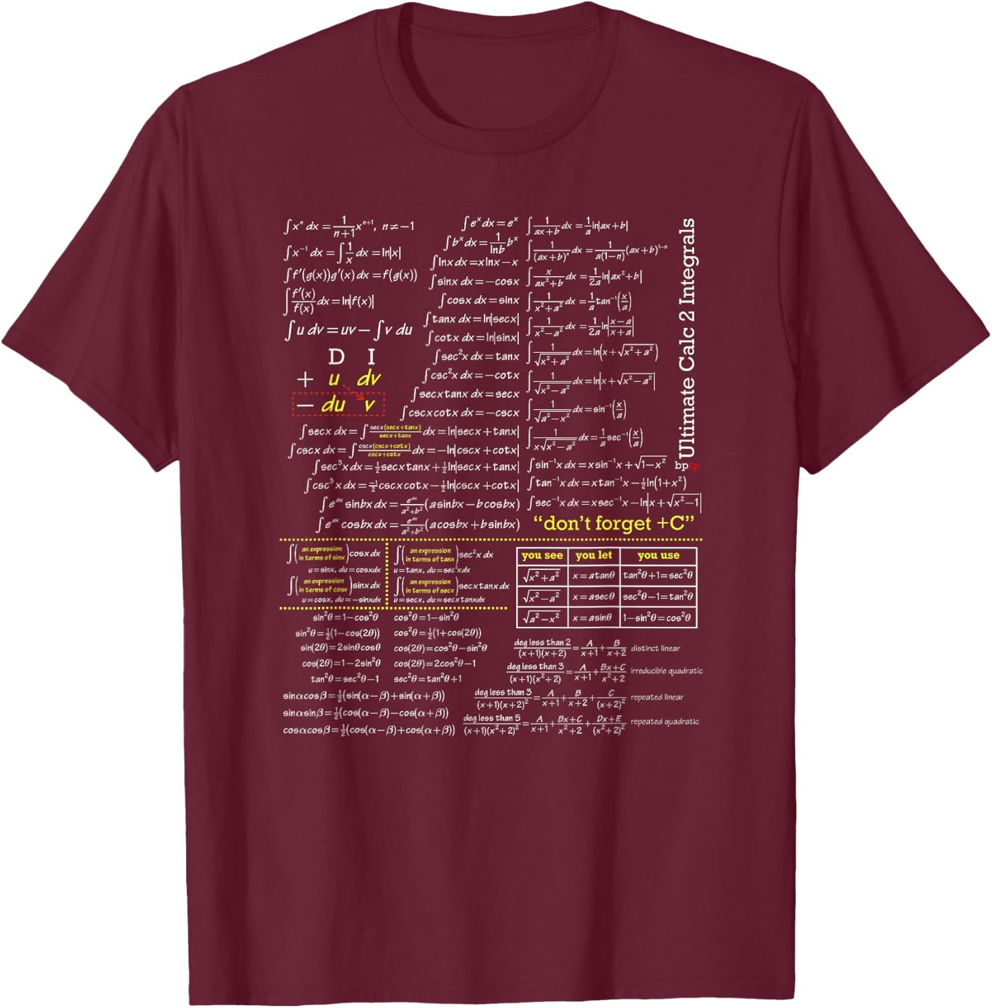 blackpenredpen Calculus 2 Ultimate Integral T-Shirt - T-Shirt | Maroon