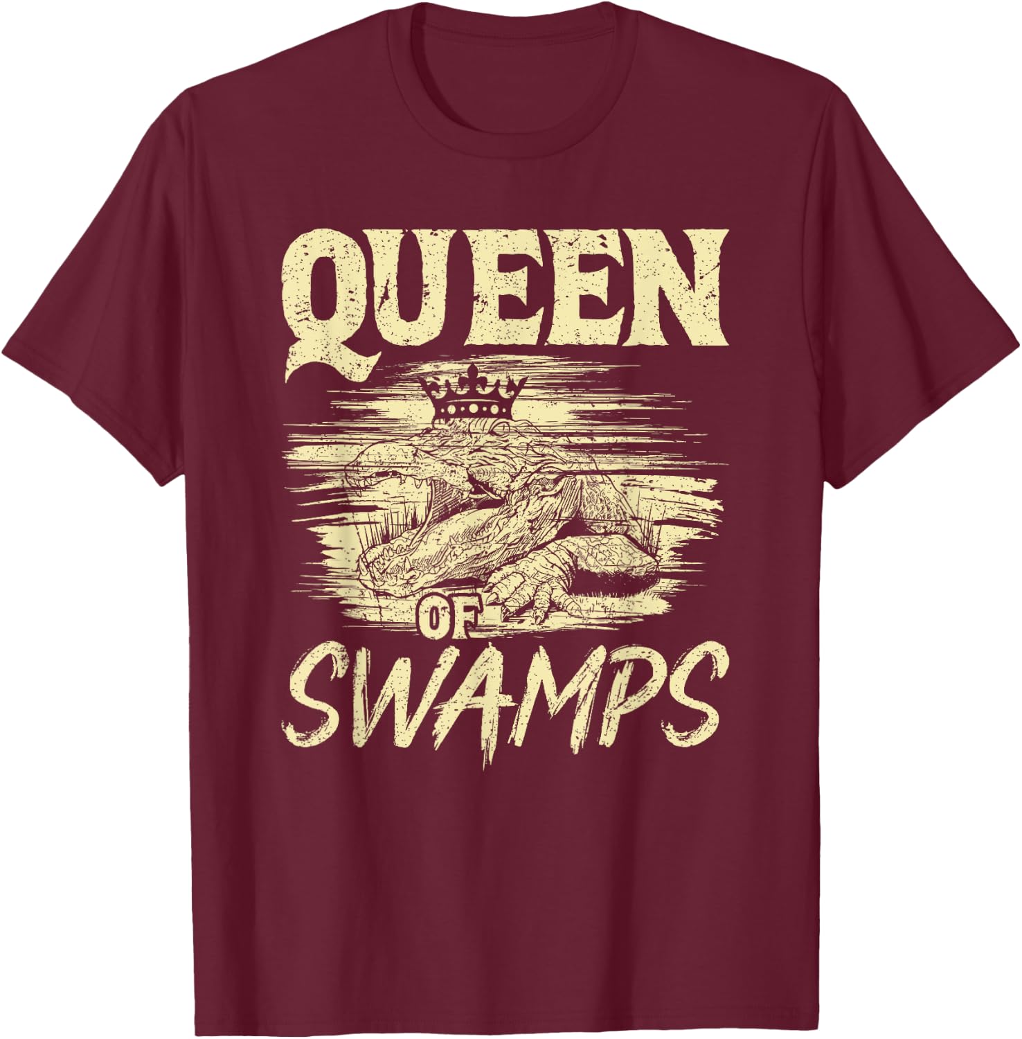 Gator Hunting Queen of Swamps Alligator Hunter T-Shirt - T-Shirt | Maroon
