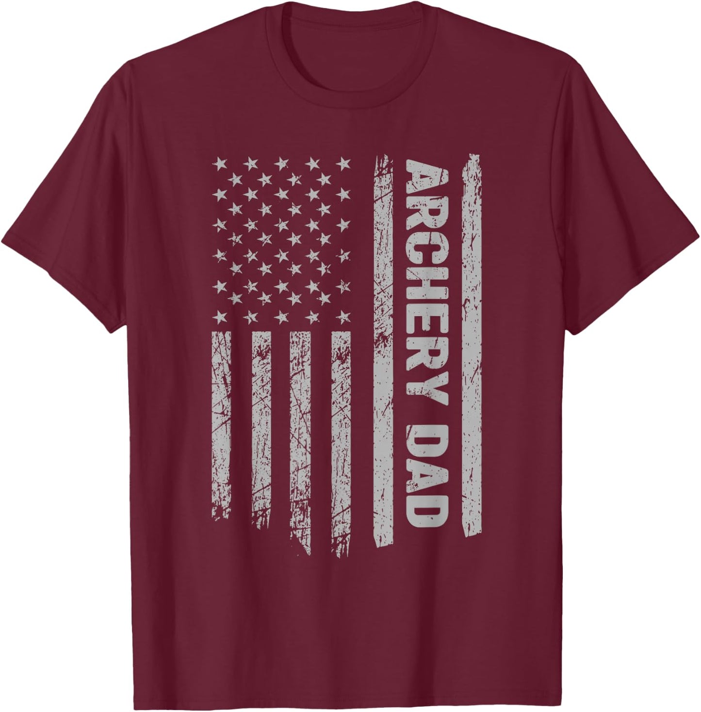 Funny Archery Dad America US Flag Patriot - Vintage Archer T-Shirt - T-Shirt | Maroon