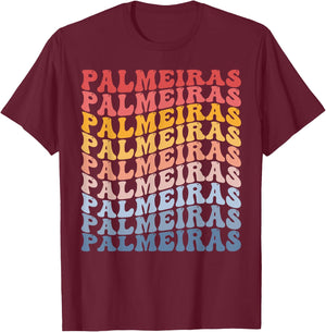 Palmeiras City Groovy Retro T-Shirt - T-Shirt | Maroon