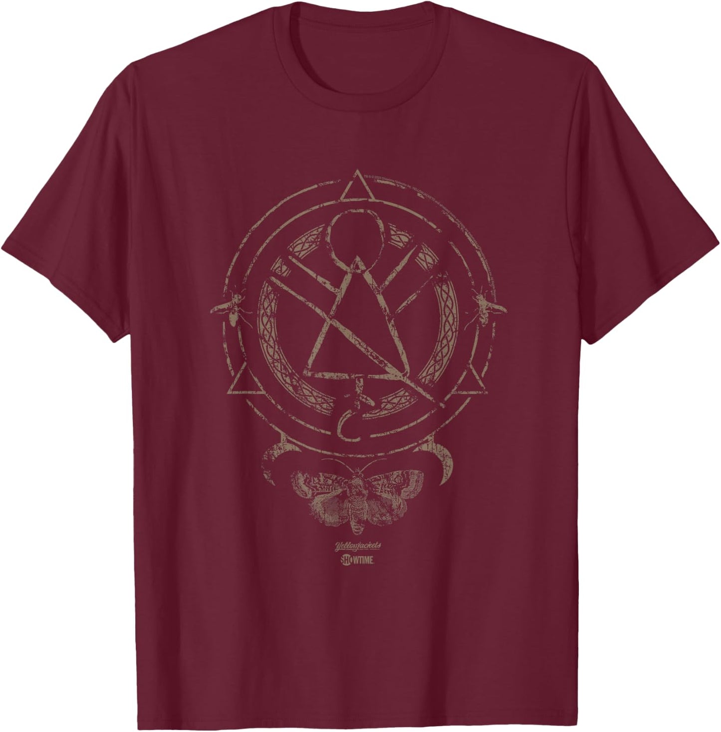 Yellowjackets Distressed Symbol T-Shirt - T-Shirt | Maroon