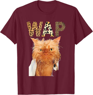 Wap Wet Cat Funny Women T-Shirt - T-Shirt | Maroon