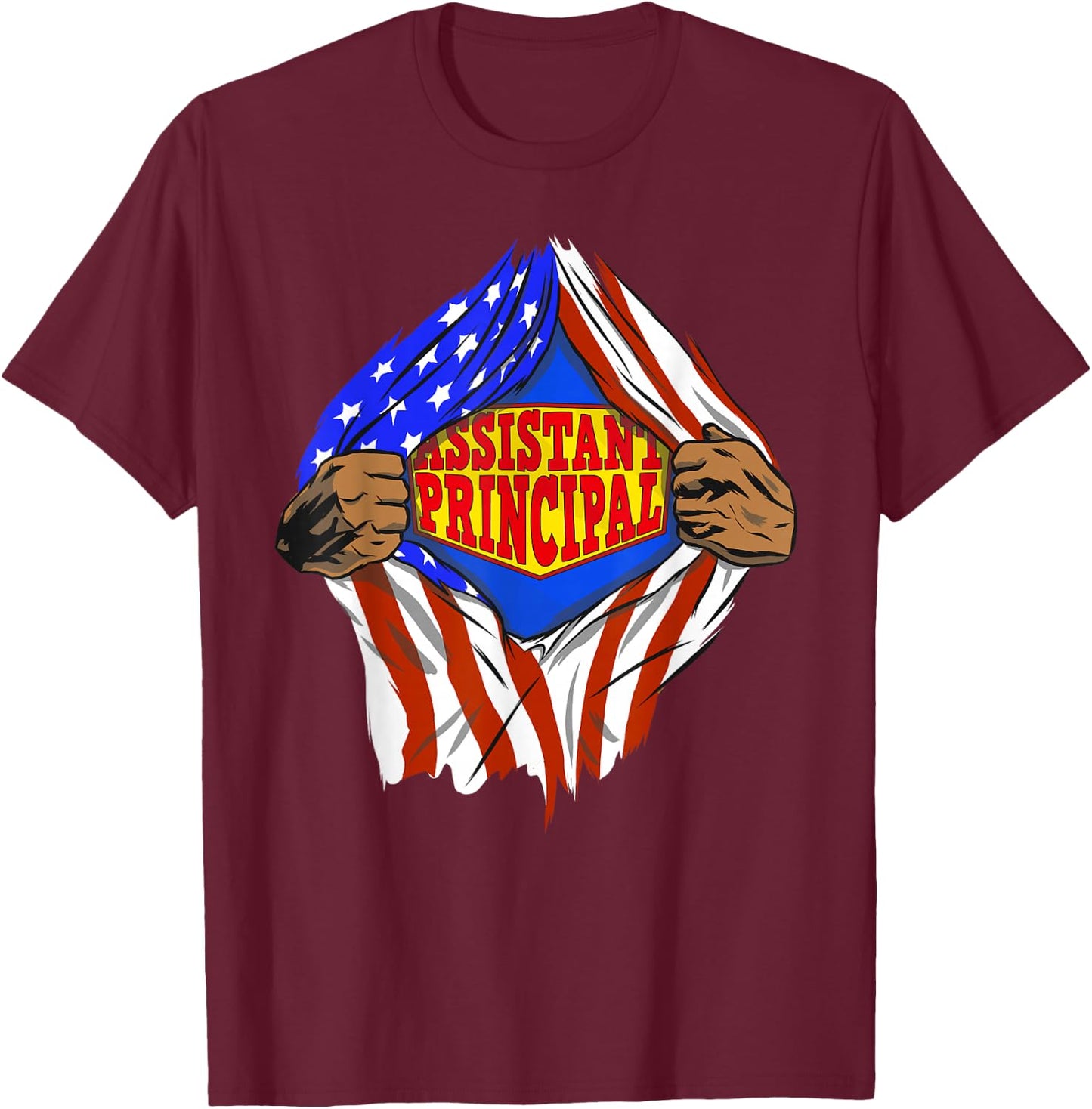 Funny Super Assistant Principal Hero Job T-Shirt - T-Shirt | Maroon