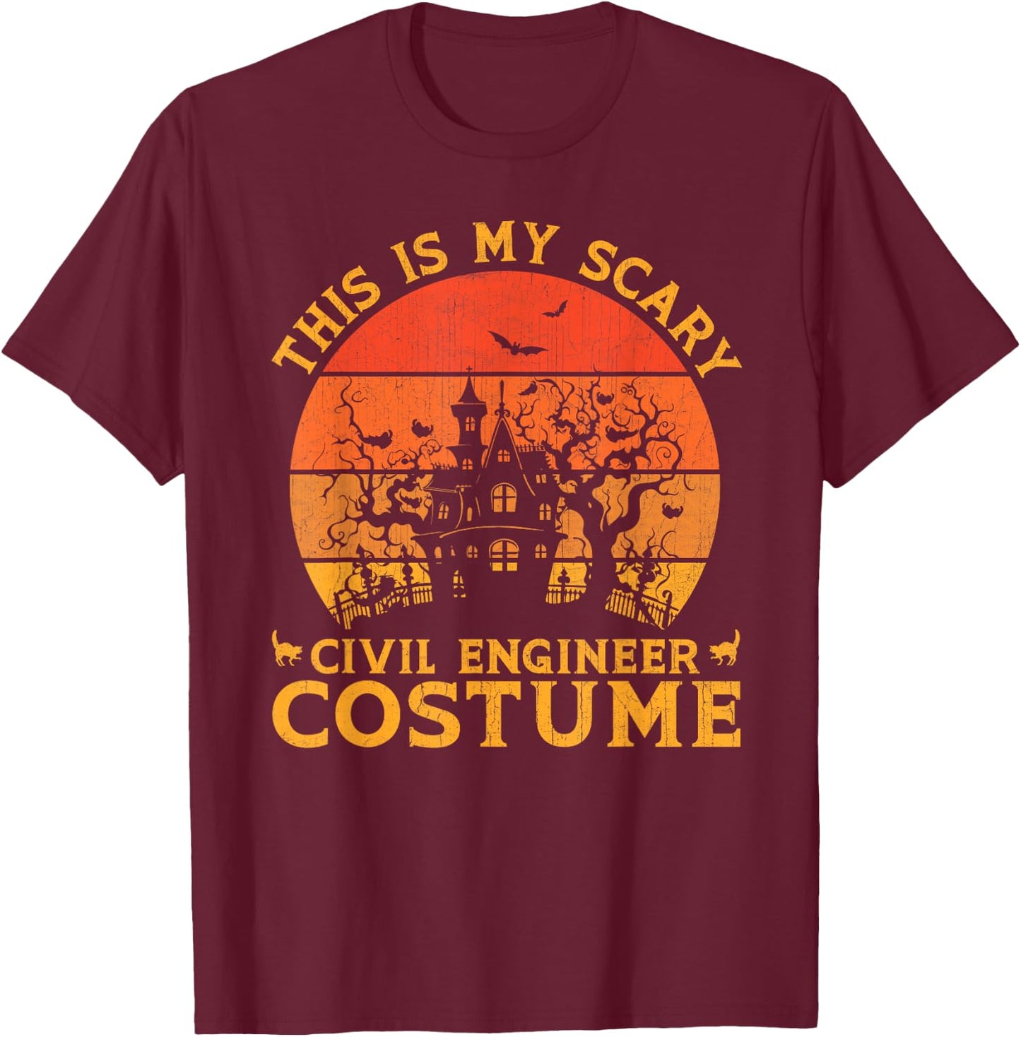 Civil Engineer Matching This is My Scary Halloween Costume T-Shirt - T-Shirt | Maroon