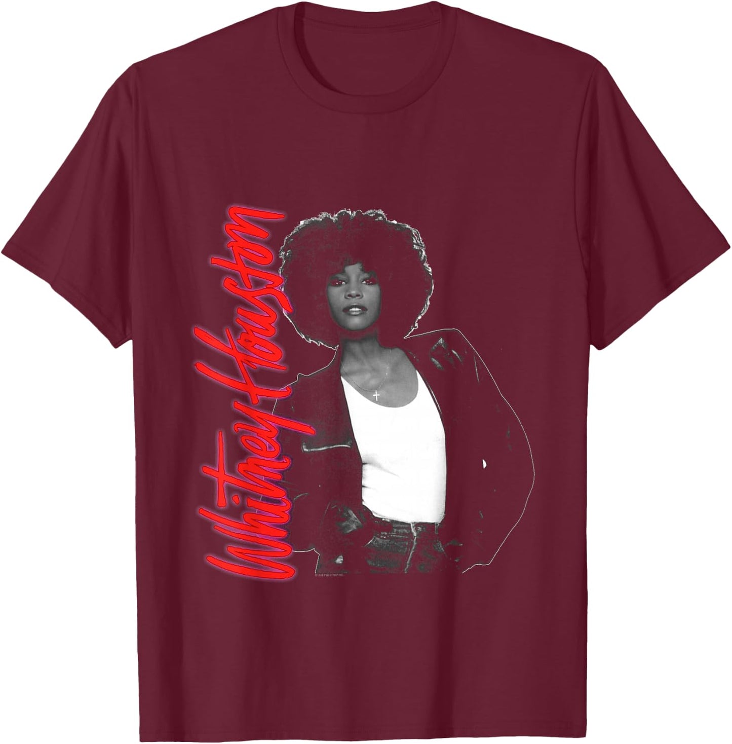 Whitney Houston Whitney Pose black T-Shirt - T-Shirt | Maroon