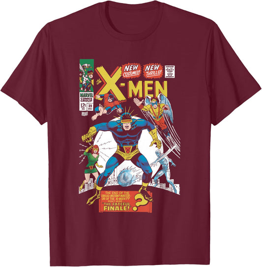 Marvel X-Men New Costumes! New Thrills! Vintage Comic Cover T-Shirt - T-Shirt | Maroon
