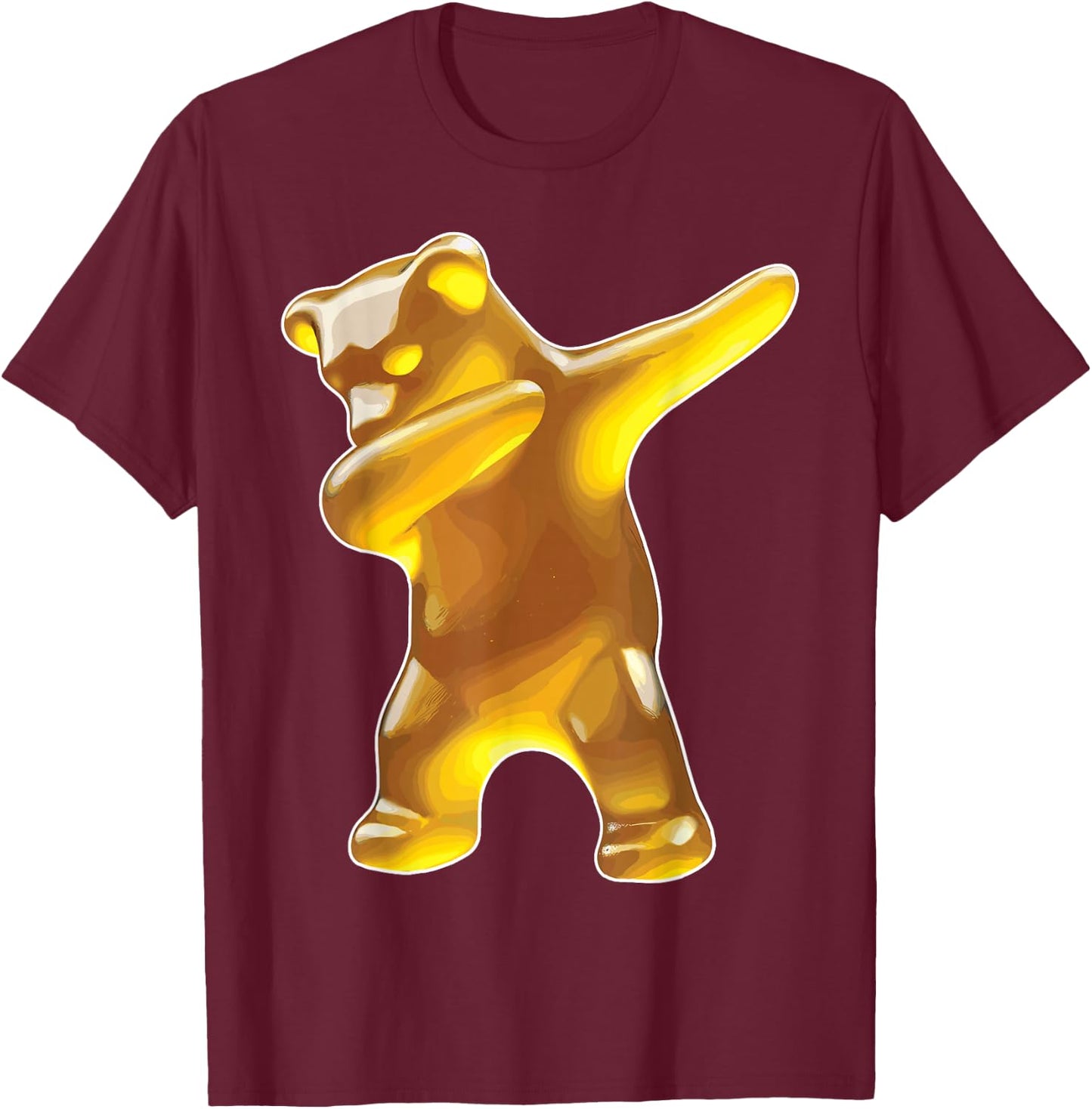 Gummy Bear, Yellow Gummy Bear, Dabbing Gummy Bear T-Shirt - T-Shirt | Maroon