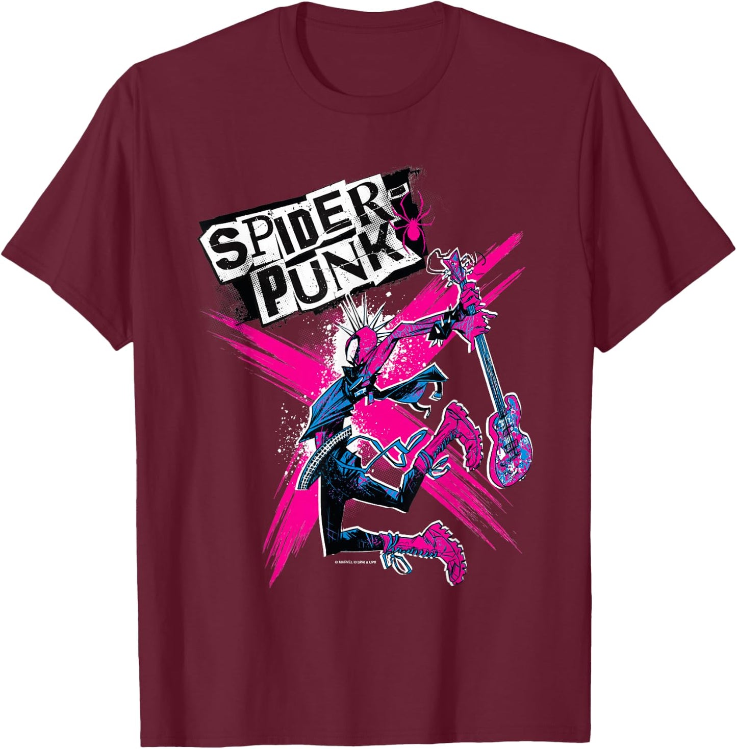 Marvel Spider-Man: Across The Spider-Verse Spider-Punk X T-Shirt - T-Shirt | Maroon