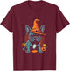 French Bulldog Witch Hat Halloween Costume Dog Lover Puppy Women Kids T-Shirt - T-Shirt | Maroon