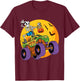 Kids Skeleton Monster Truck Trick Treat Halloween Monster Truck T-Shirt - T-Shirt | Maroon