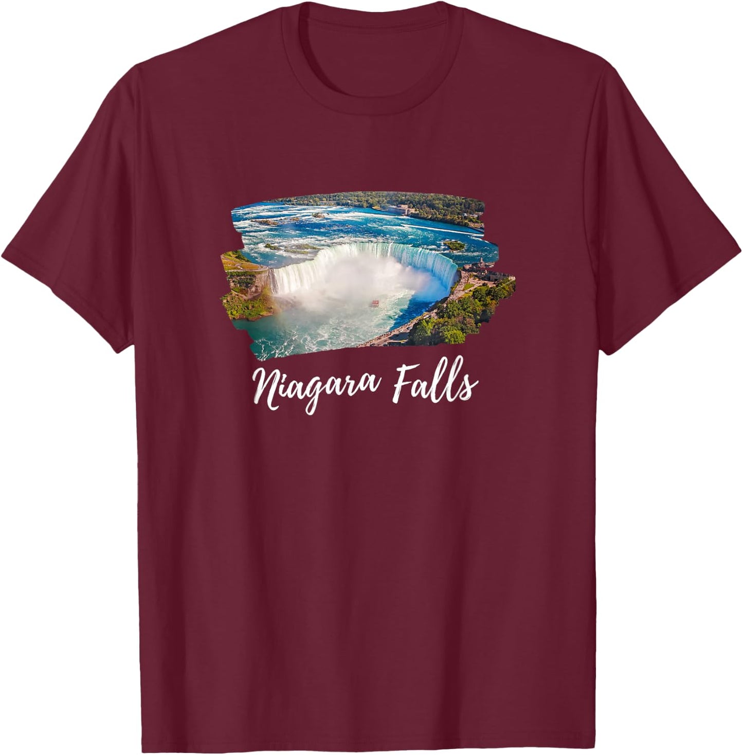 Image of Niagara. Falls Which are Very Good Beautiful T-Shirt - T-Shirt | Maroon