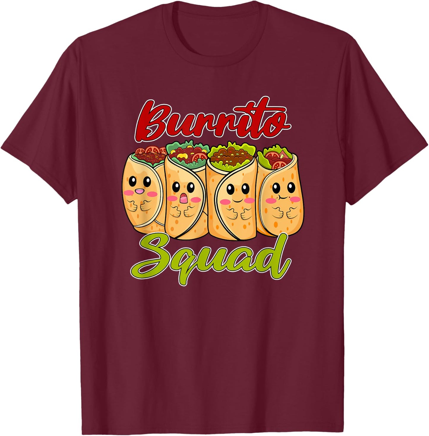 Burrito Squad Mexican Food Hobby Chef T-Shirt - T-Shirt | Maroon