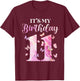 Butterfly 11th Birthday Outfit 11 Years Old Girl Kids Cute T-Shirt - T-Shirt | Maroon