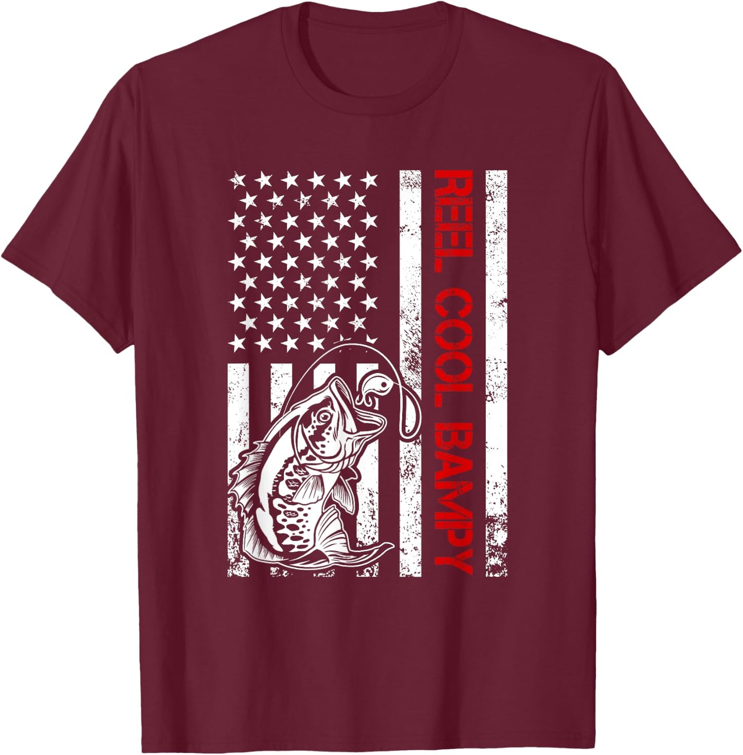 Reel Cool Bampy Fishing Funny Grandpa Father's Day T-Shirt - T-Shirt | Maroon