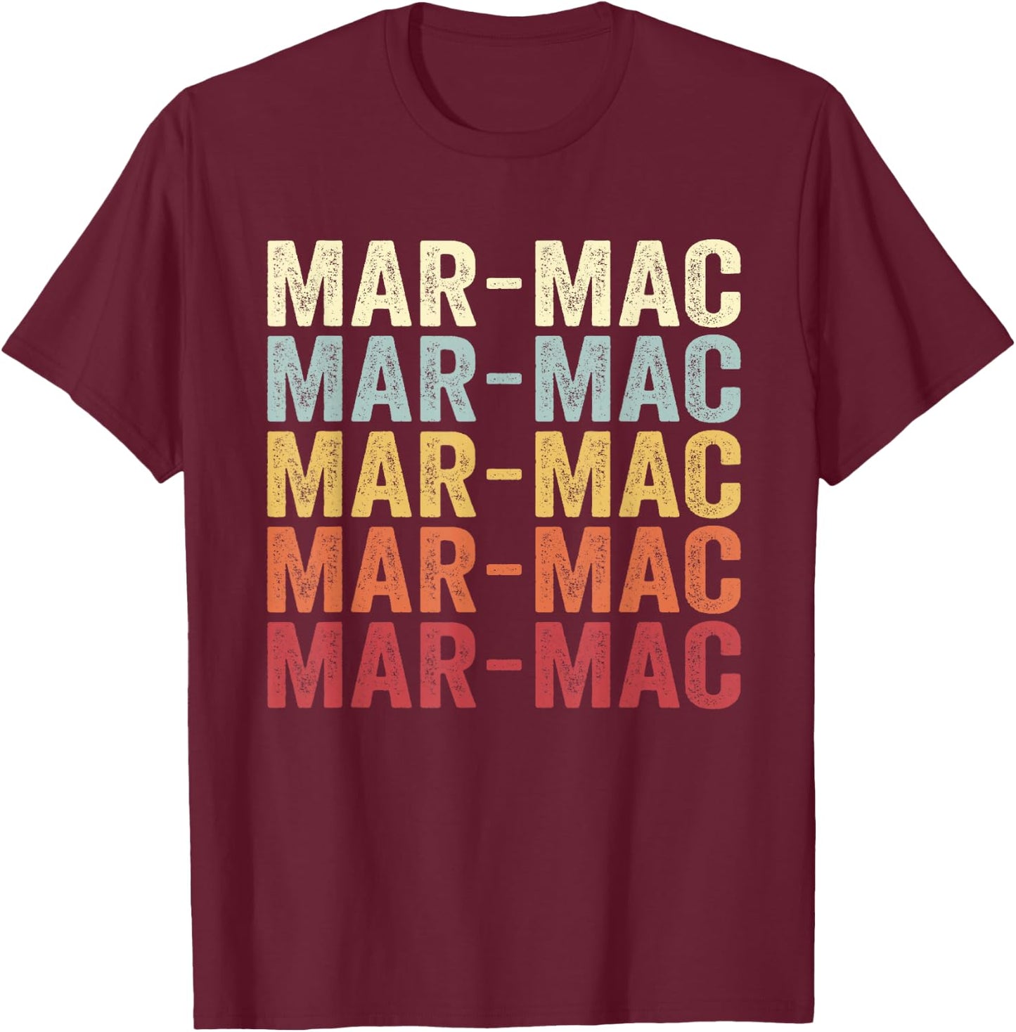 Mar-Mac North Carolina Mar-Mac NC Retro Vintage Text T-Shirt - T-Shirt | Maroon