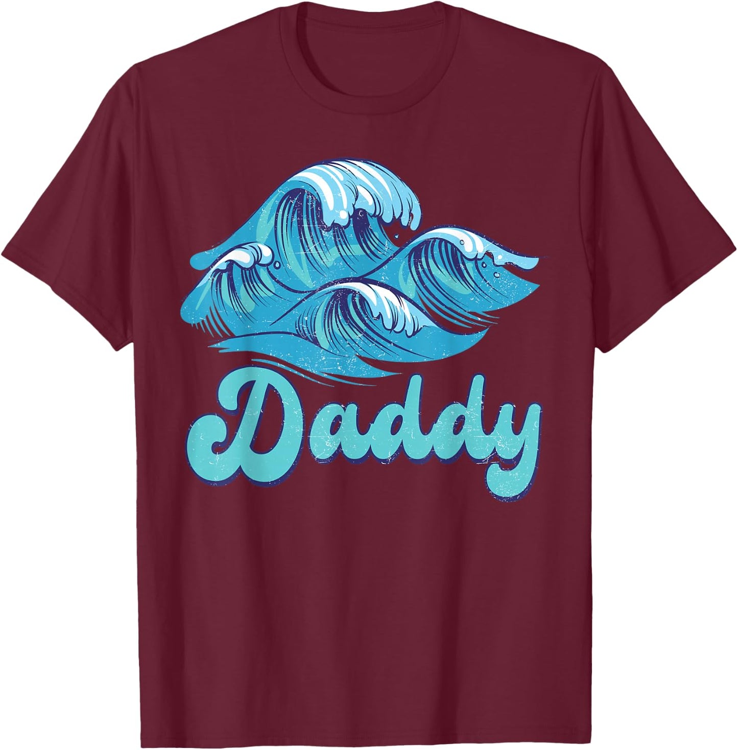 Daddy Surf Birthday Beach Theme Family Matching T-Shirt - T-Shirt | Maroon