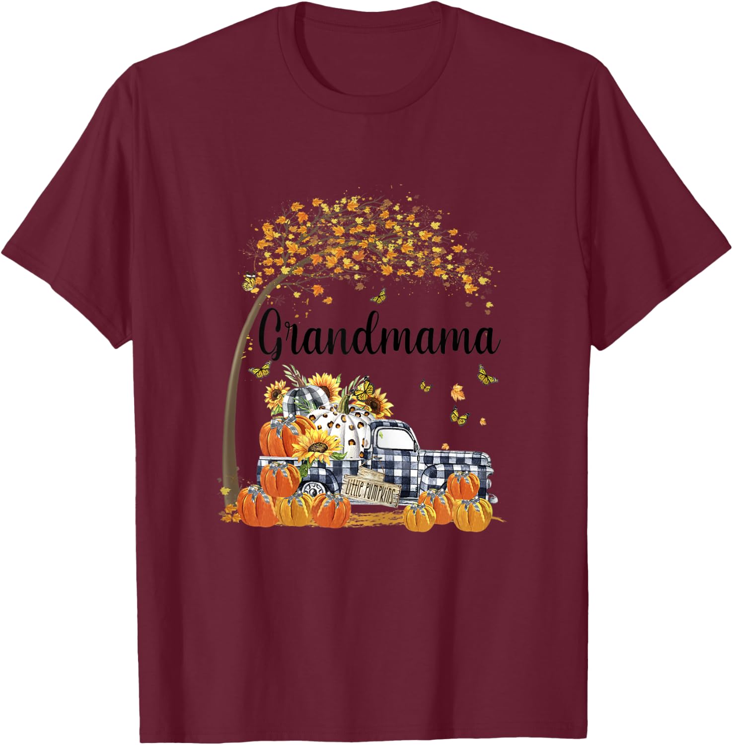 Grandmama's Little Pumpkins Halloween Fall T-Shirt - T-Shirt | Maroon