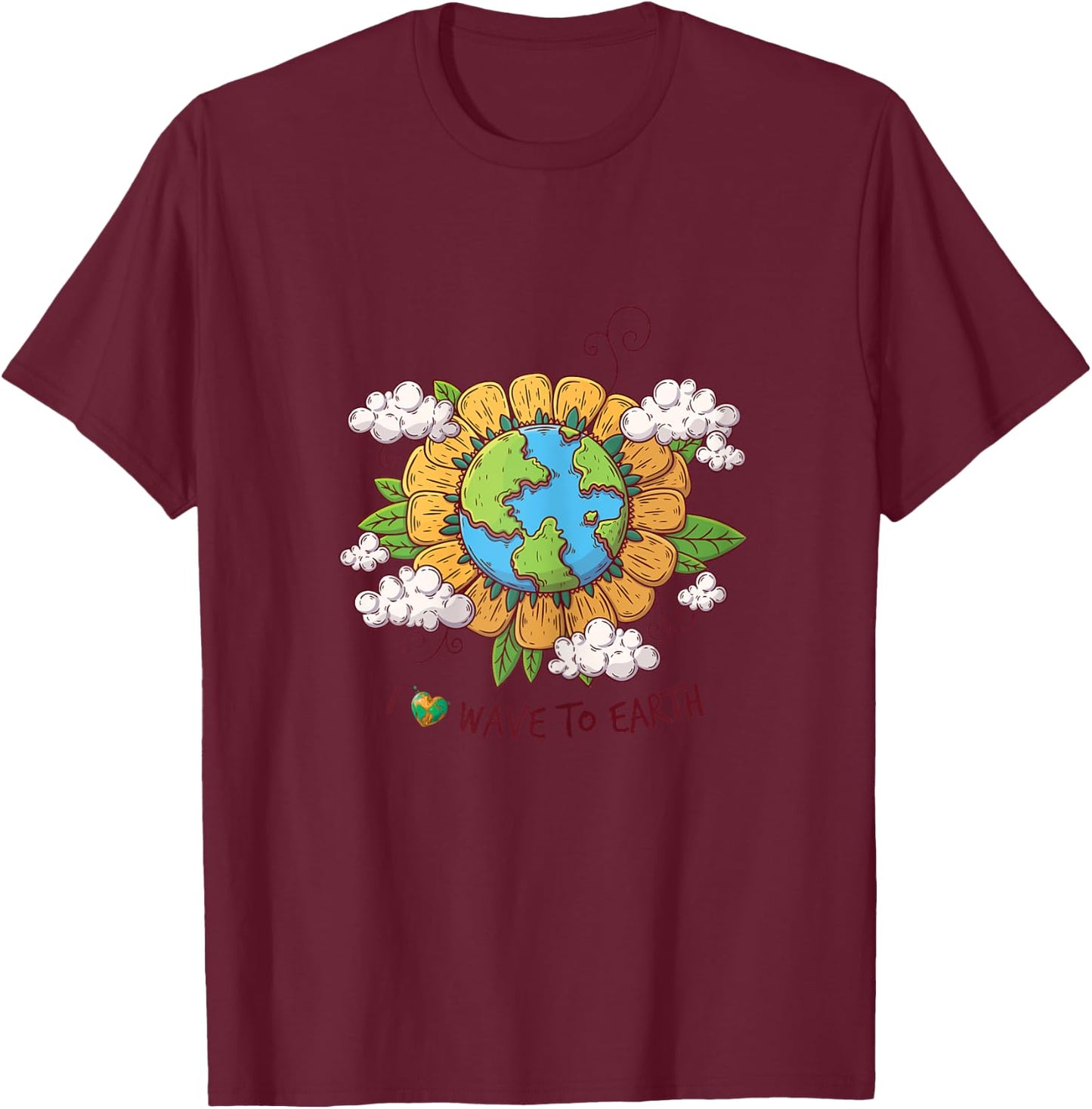 Artistic I Love Wave to Earth T-Shirt - T-Shirt | Maroon