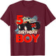 5 Year Old 5th Birthday Boy Monster Truck Car T-Shirt - T-Shirt | Maroon