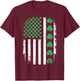 US American Flag with Shamrocks for St Patricks Day T-Shirt - T-Shirt | Maroon