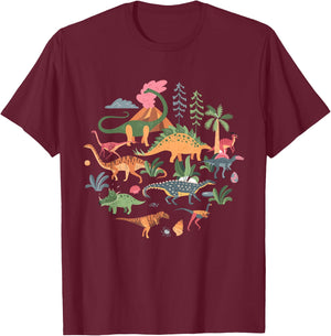 Cute Dinosaurs / Illustration - Dino Collection - Classic T-Shirt - T-Shirt | Maroon