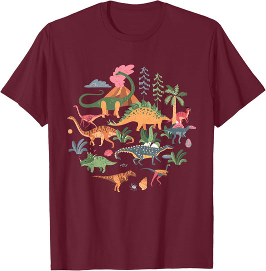 Cute Dinosaurs / Illustration - Dino Collection - Classic T-Shirt - T-Shirt | Maroon