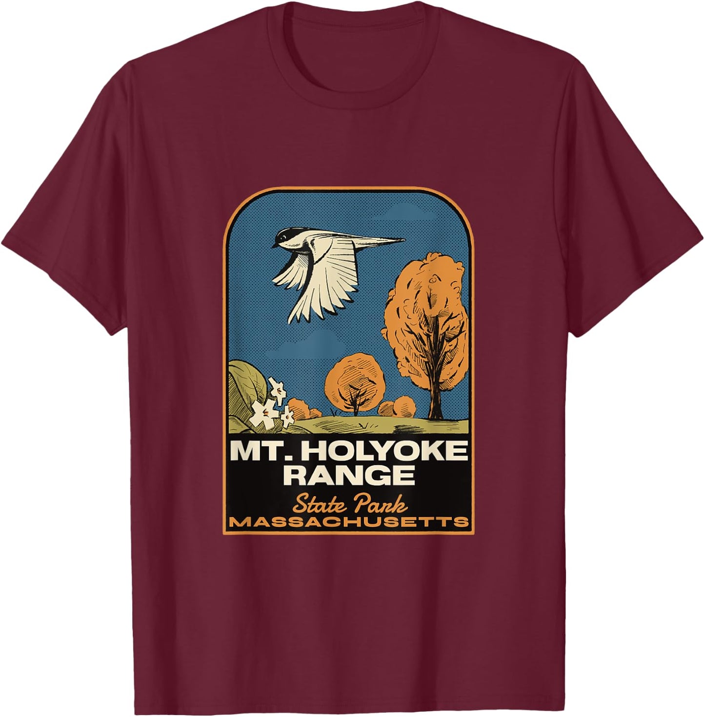 Mount Holyoke Range State Park MA Vintage T-Shirt - T-Shirt | Maroon