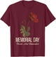 Veterans Day Lest We Forget Red Poppy Flower USA Memorial T-Shirt - T-Shirt | Maroon