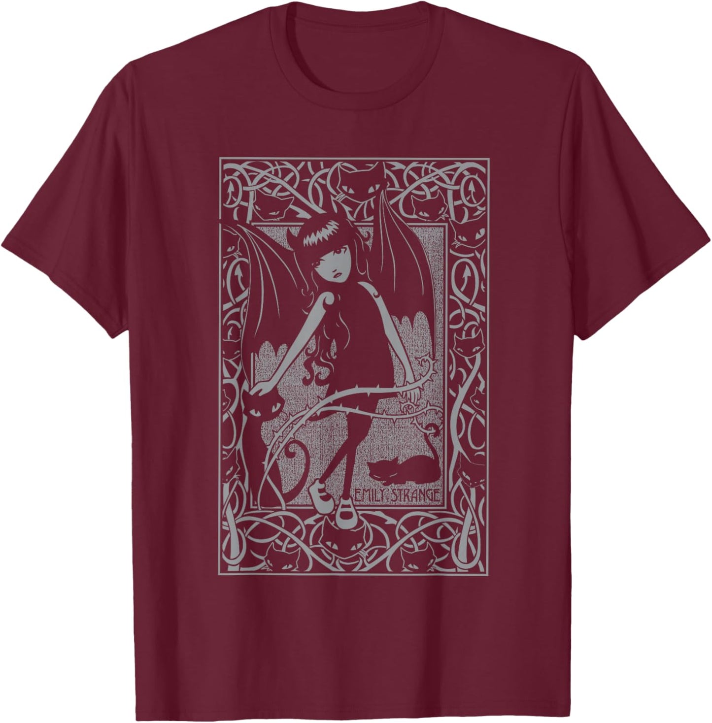 Emily The Strange Night Walker T-Shirt - T-Shirt | Maroon