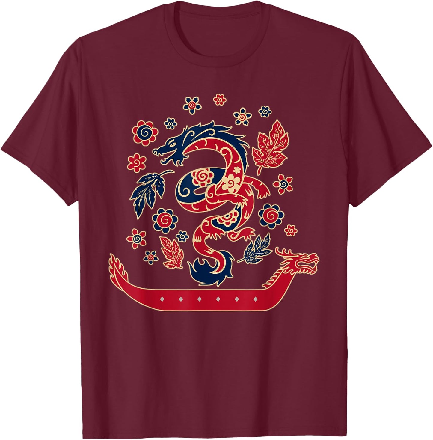 Dragon Boat Racing Retro Look T-Shirt - T-Shirt | Maroon