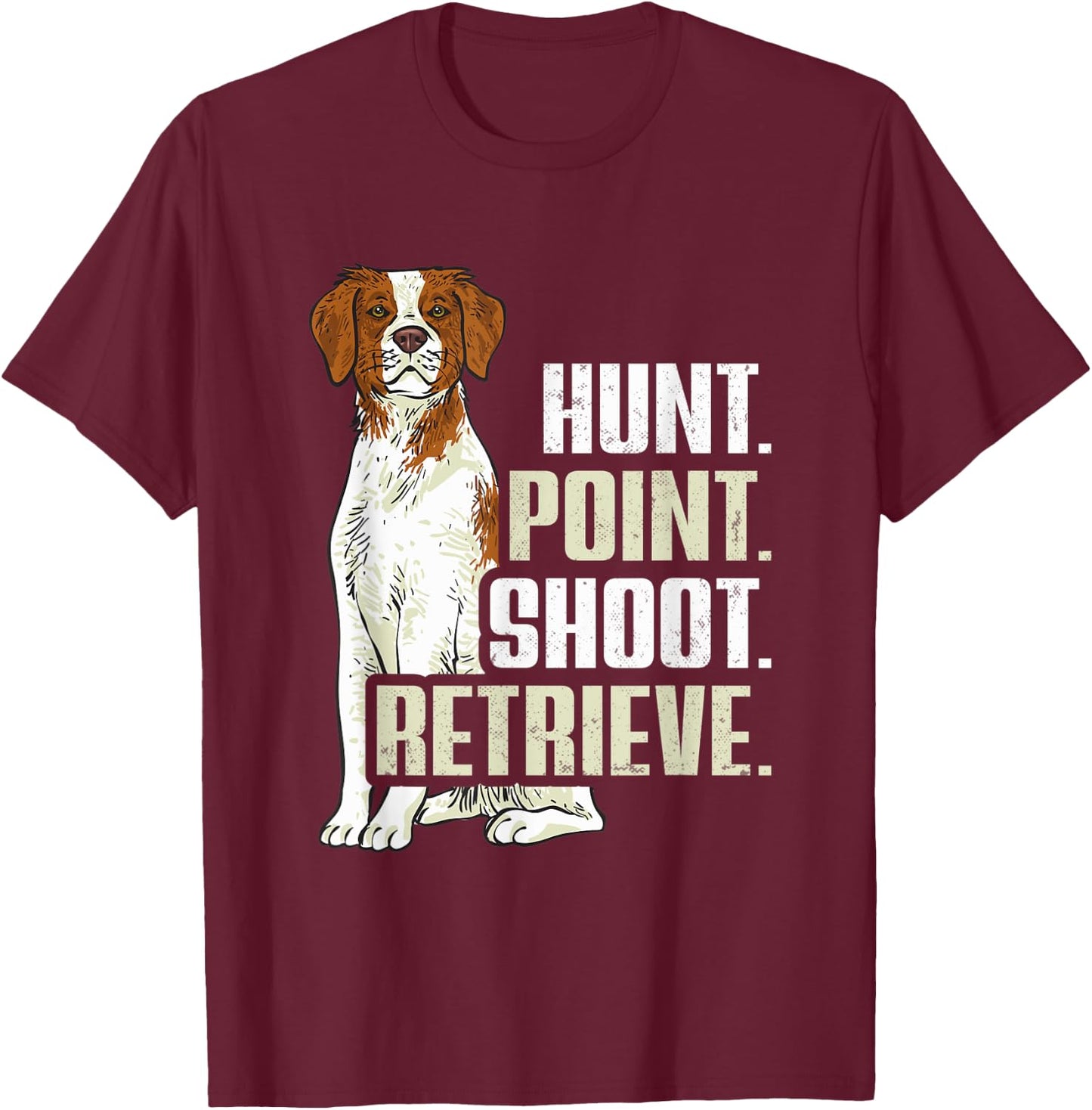 Brittany Spaniel Hunting Brittany Dog T-Shirt - T-Shirt | Maroon