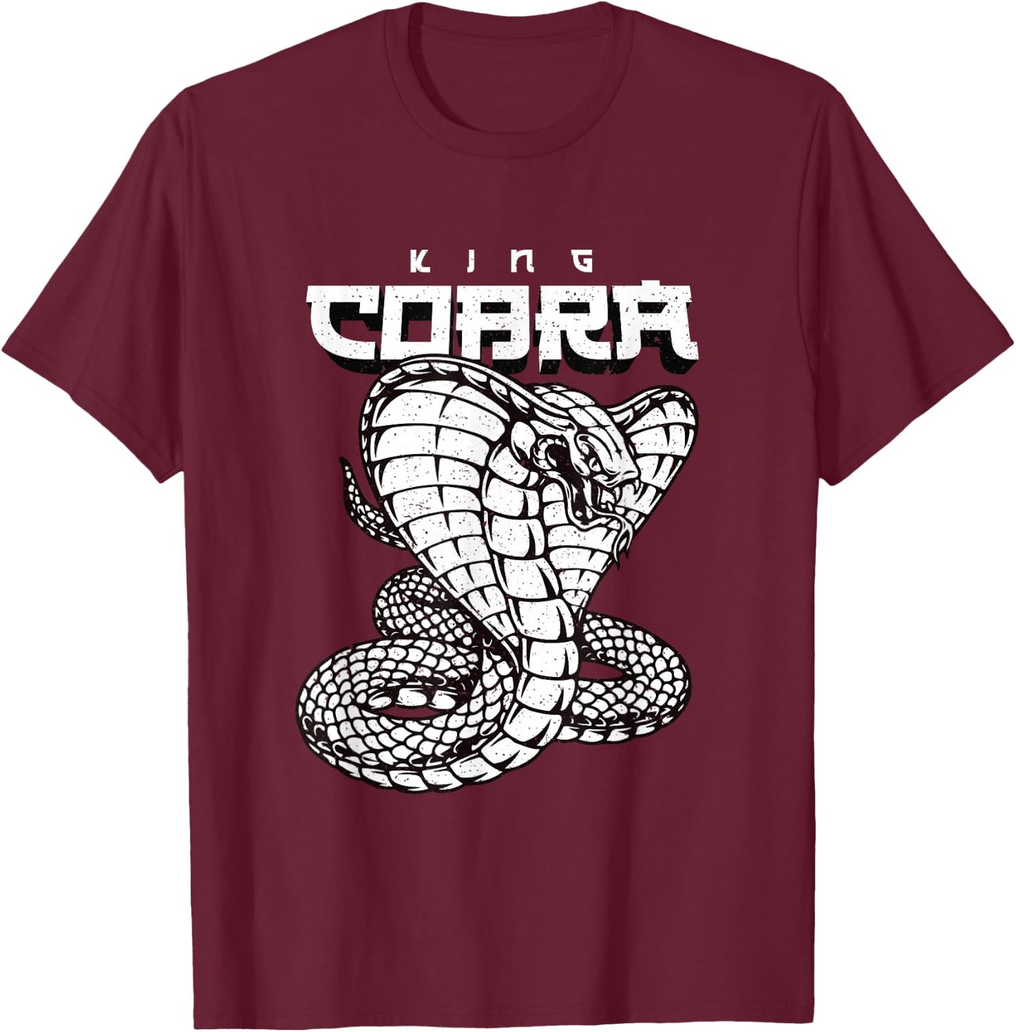 Vintage Snake Japanese Style King Cobra T-Shirt - T-Shirt | Maroon