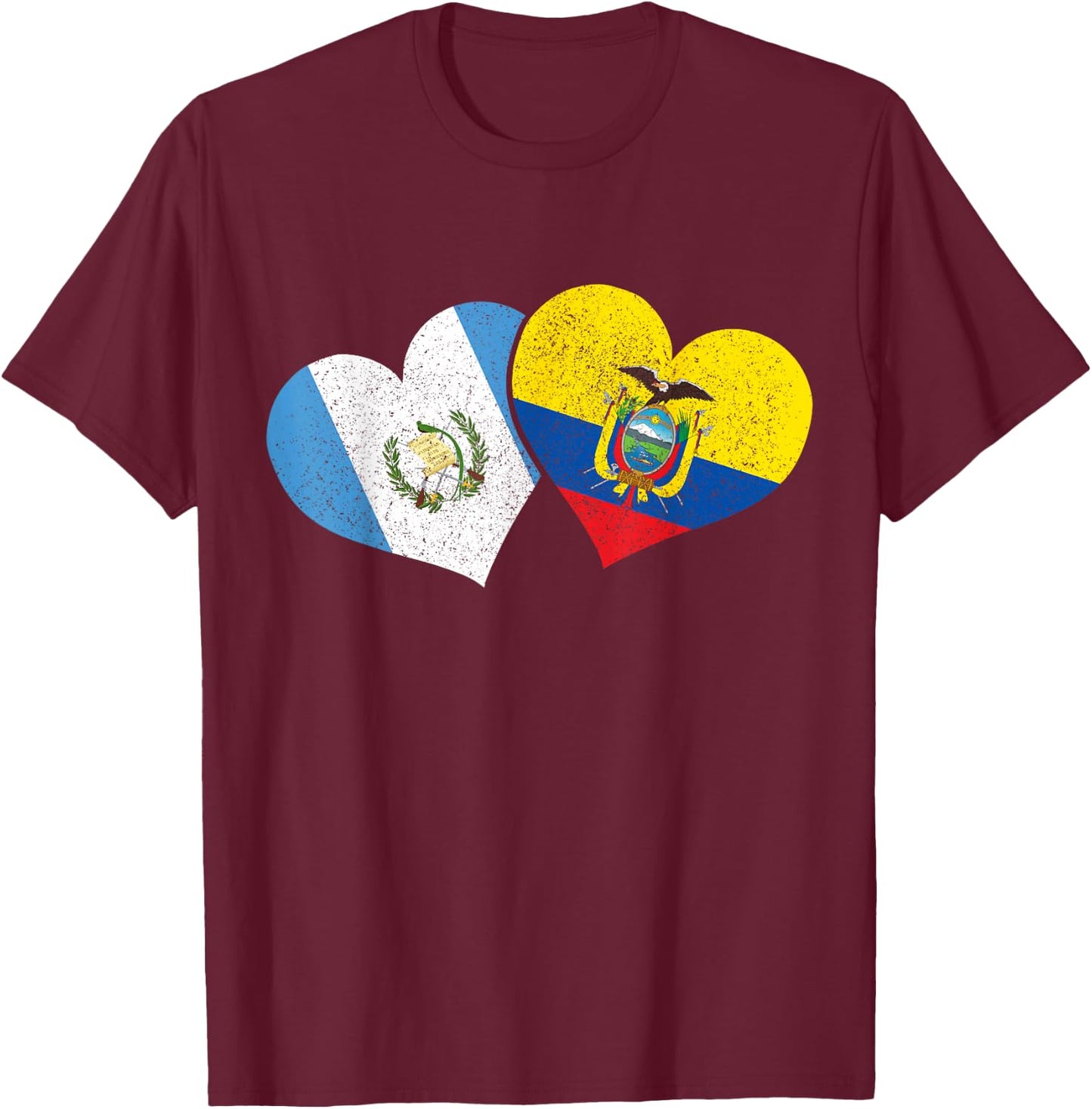 Guatemala Ecuador Ecuadorian Guatemalan Flag T-Shirt - T-Shirt | Maroon