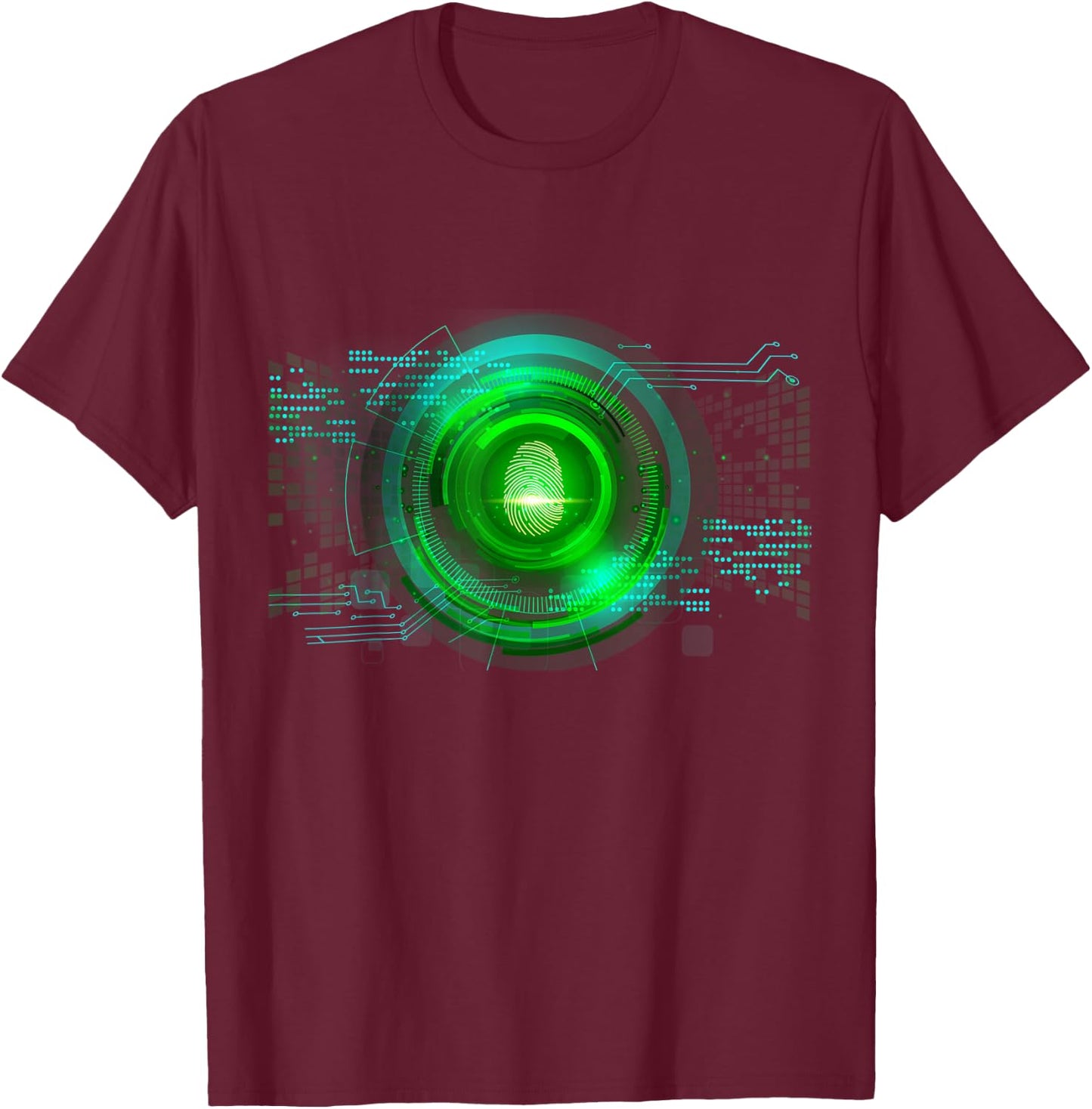 Funny Fingerprint Computer Technology Fingerprint Engineer T-Shirt - T-Shirt | Maroon