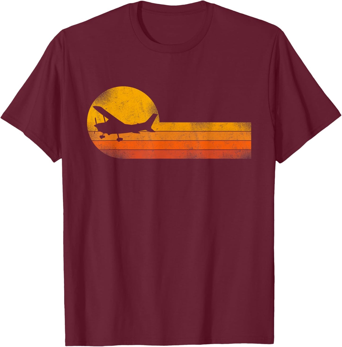 Airplane Pilot Vintage T-Shirt - T-Shirt | Maroon