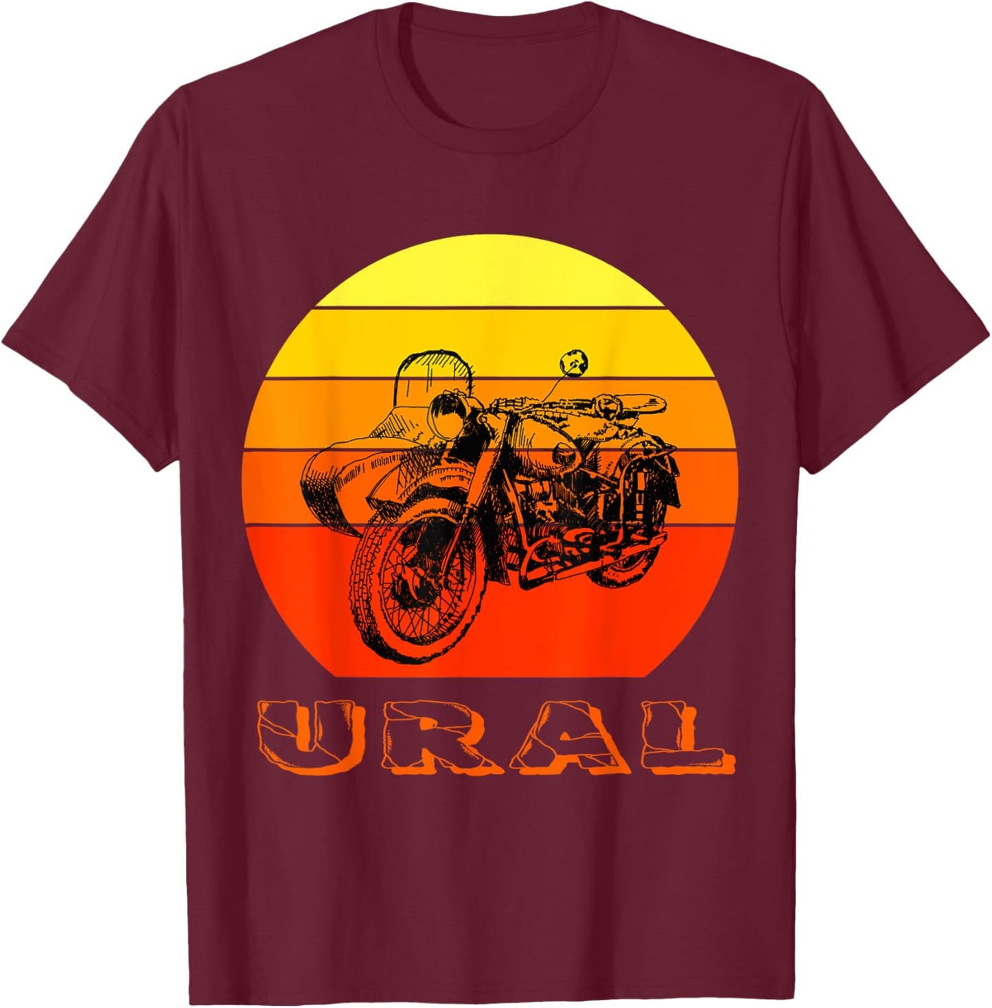 Retro Motorcycle Ural - Vintage Sidecar Motorcycle T-Shirt - T-Shirt | Maroon
