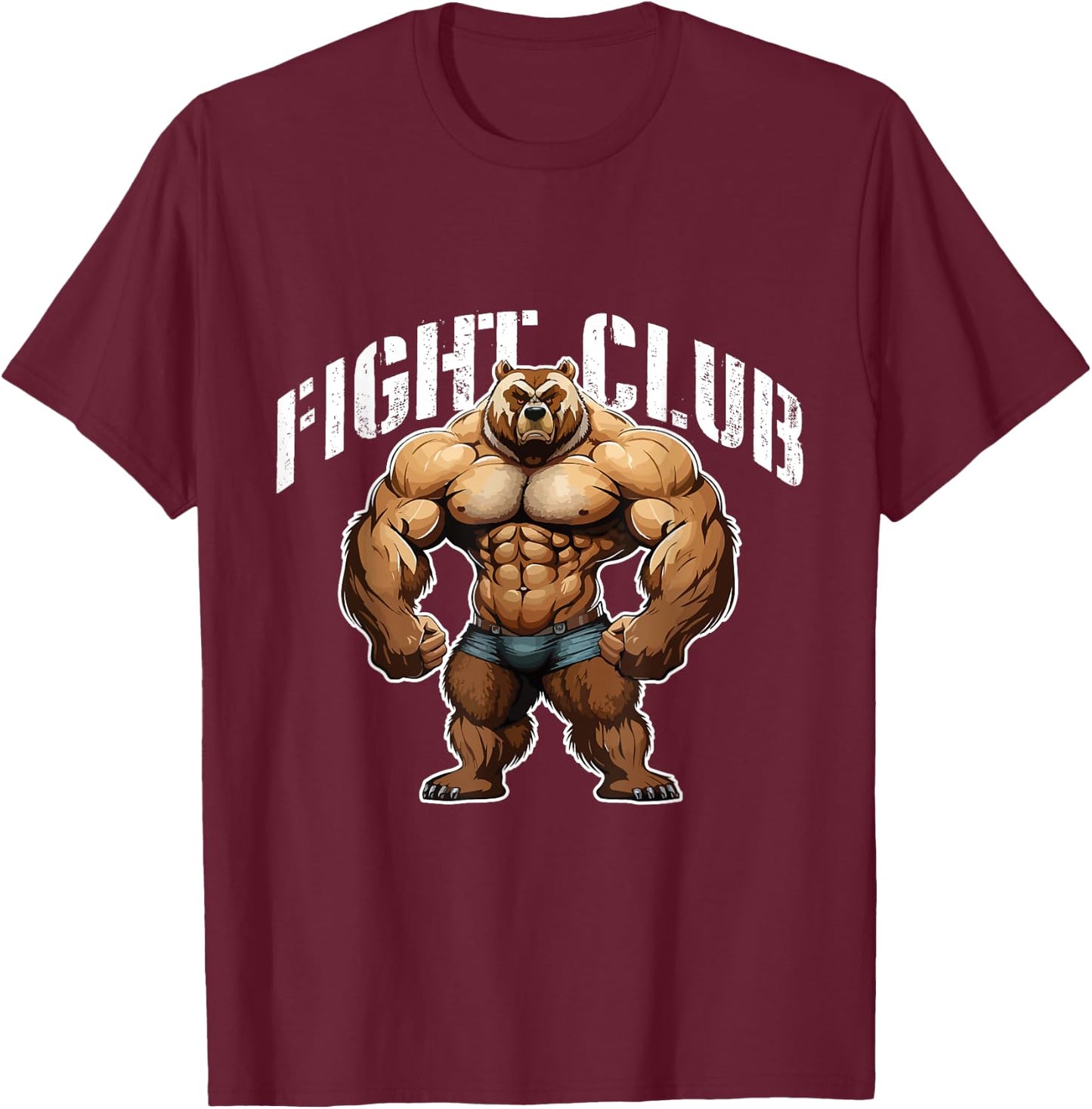 Bear Beast Muscles | Boxing Workout Gym MMA Fight Club T-Shirt - T-Shirt | Maroon
