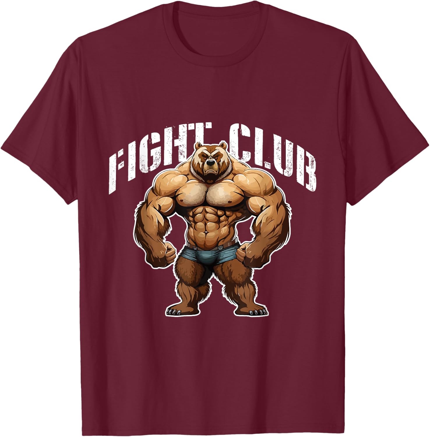 Bear Beast Muscles | Boxing Workout Gym MMA Fight Club T-Shirt - T-Shirt | Maroon