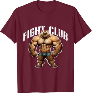 Bear Beast Muscles | Boxing Workout Gym MMA Fight Club T-Shirt - T-Shirt | Maroon