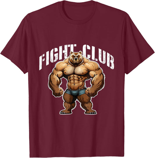 Bear Beast Muscles | Boxing Workout Gym MMA Fight Club T-Shirt - T-Shirt | Maroon