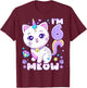 Birthday girl 6 years old, cat, unicorn, 6th birthday T-Shirt - T-Shirt | Maroon