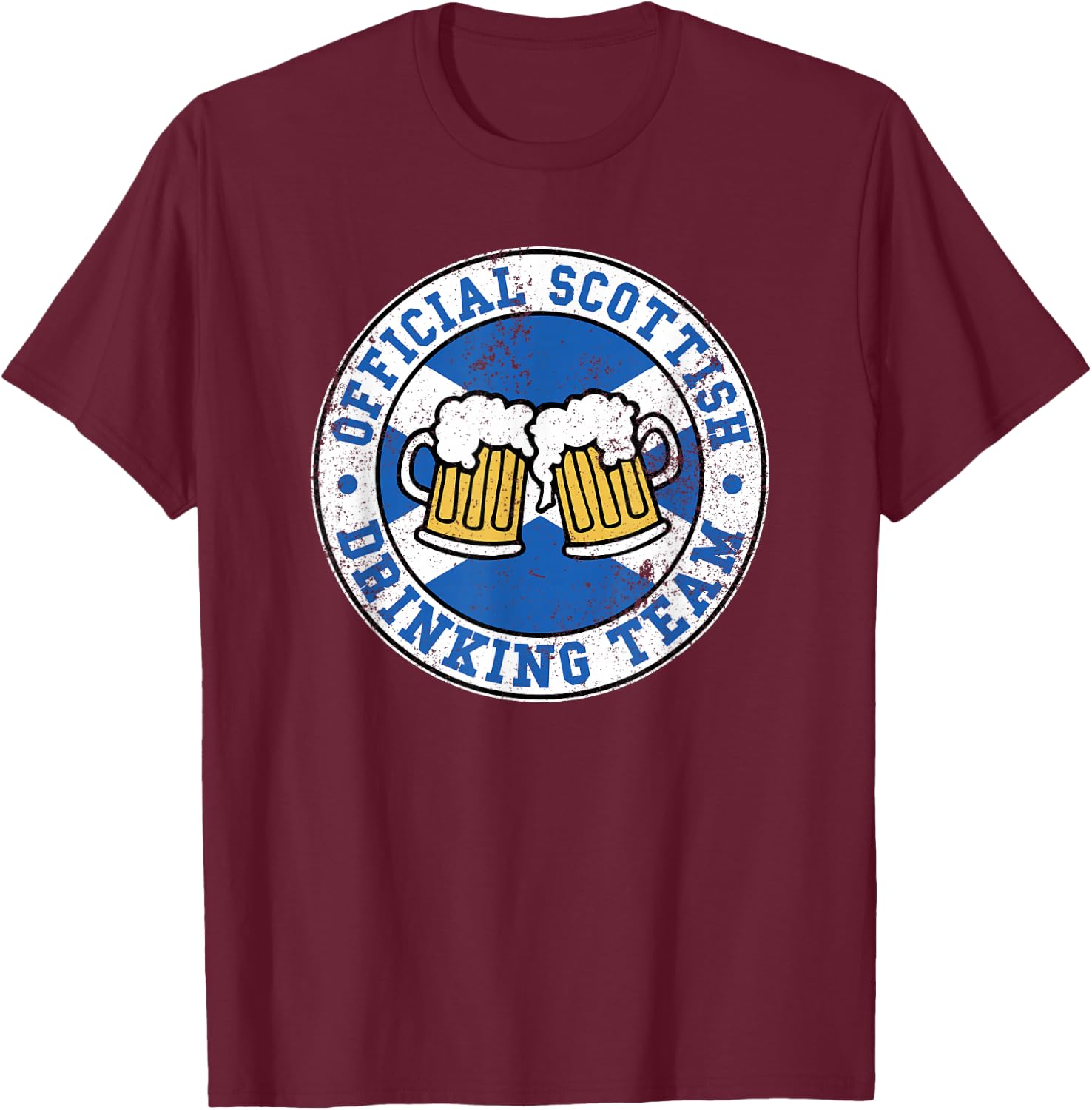 Official Scottish Drinking Team Funny Scotland Drinking Team T-Shirt - T-Shirt | Maroon