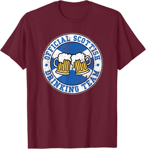 Official Scottish Drinking Team Funny Scotland Drinking Team T-Shirt - T-Shirt | Maroon