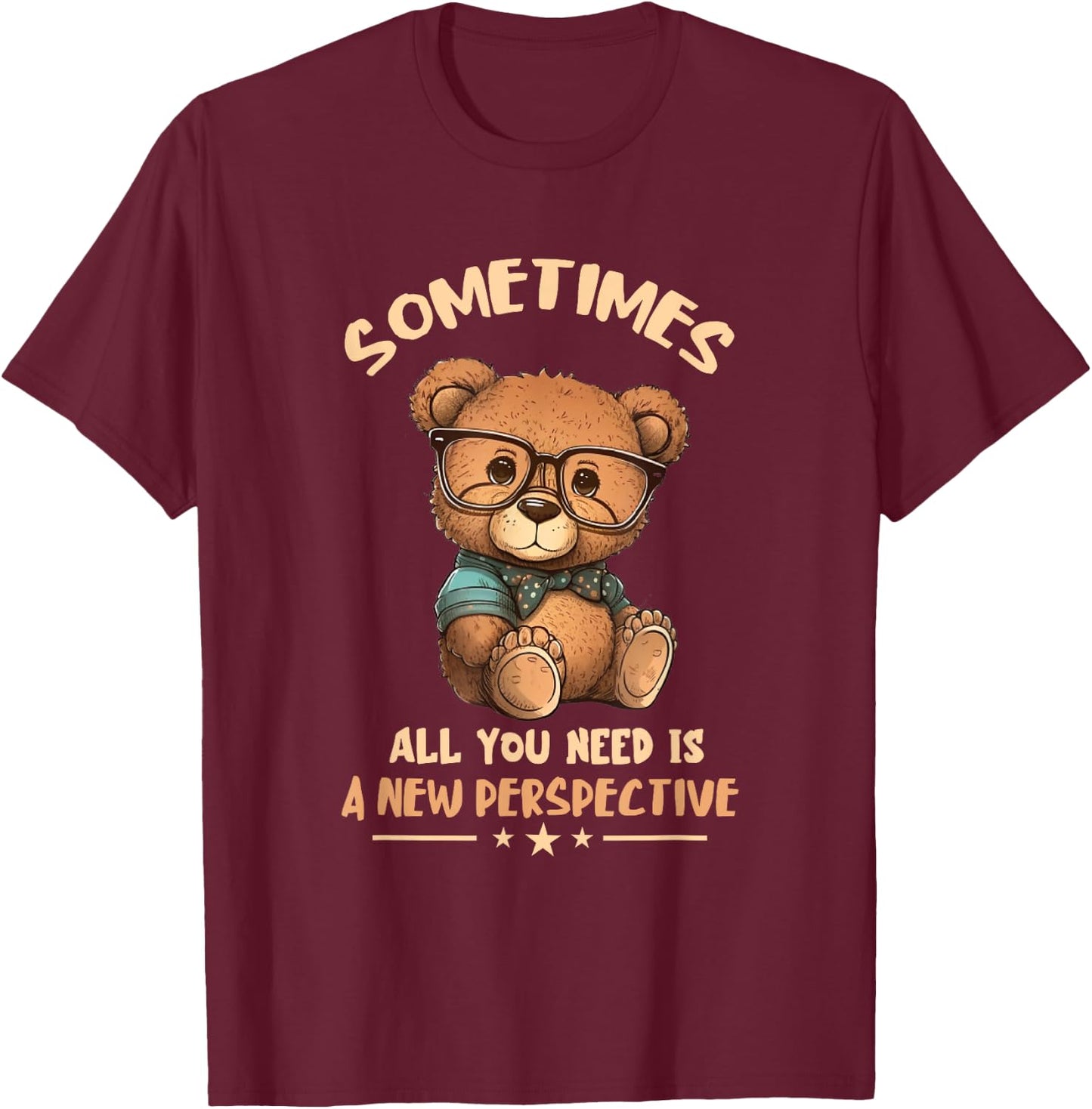 Optician Bear New Perspective Eye Doctor Ophthalmology T-Shirt - T-Shirt | Maroon