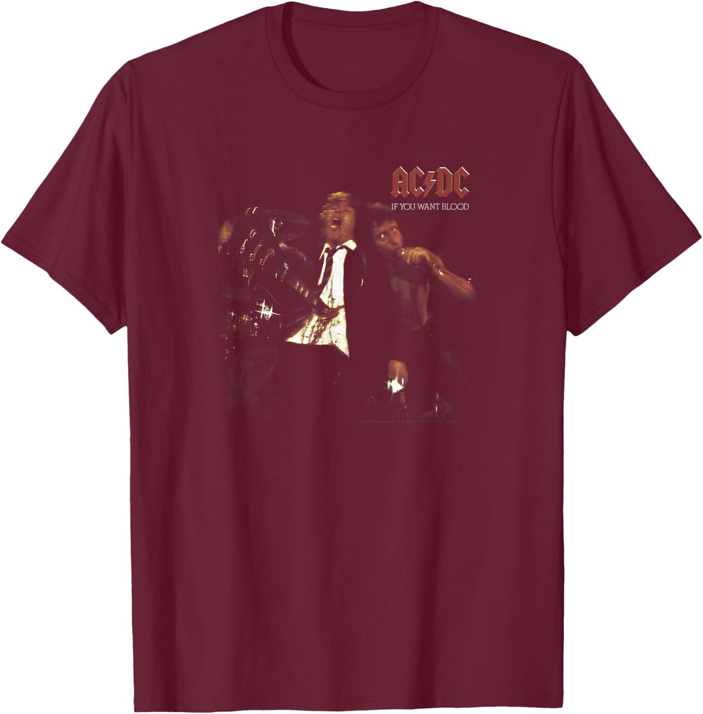AC/DC -If You Want Blood You've Got It T-Shirt - T-Shirt | Maroon