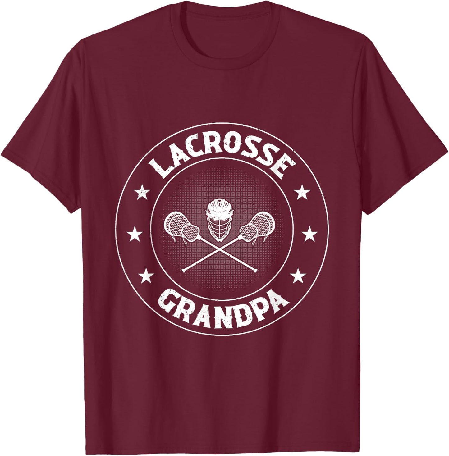 Lacrosse Player Grandpa - Lacrosse Grandpa T-Shirt - T-Shirt | Maroon