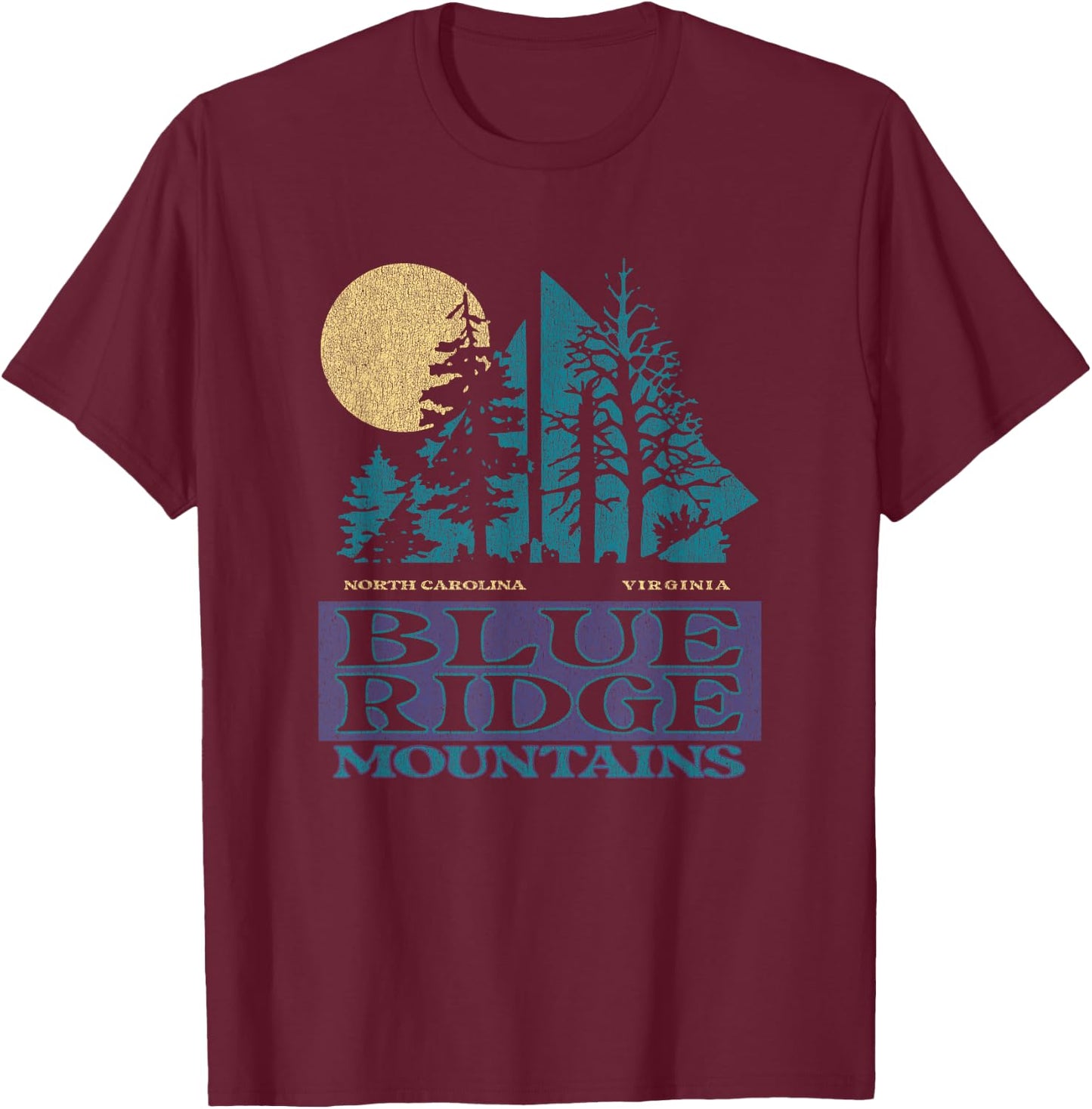 Blue Ridge Mountains National Park Vintage Scenic T-Shirt - T-Shirt | Maroon